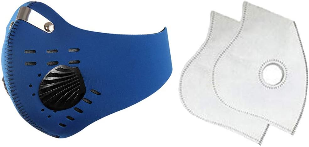 Roisay Dustproof ᴍᴀsᴋ with Filter,Washable and Reusable Safety Mouth Covers for Outdoor,Unisex Face ᴍᴀsᴋ,Windproof Foggy Haze Pollution Air Purifying Ʀespirator