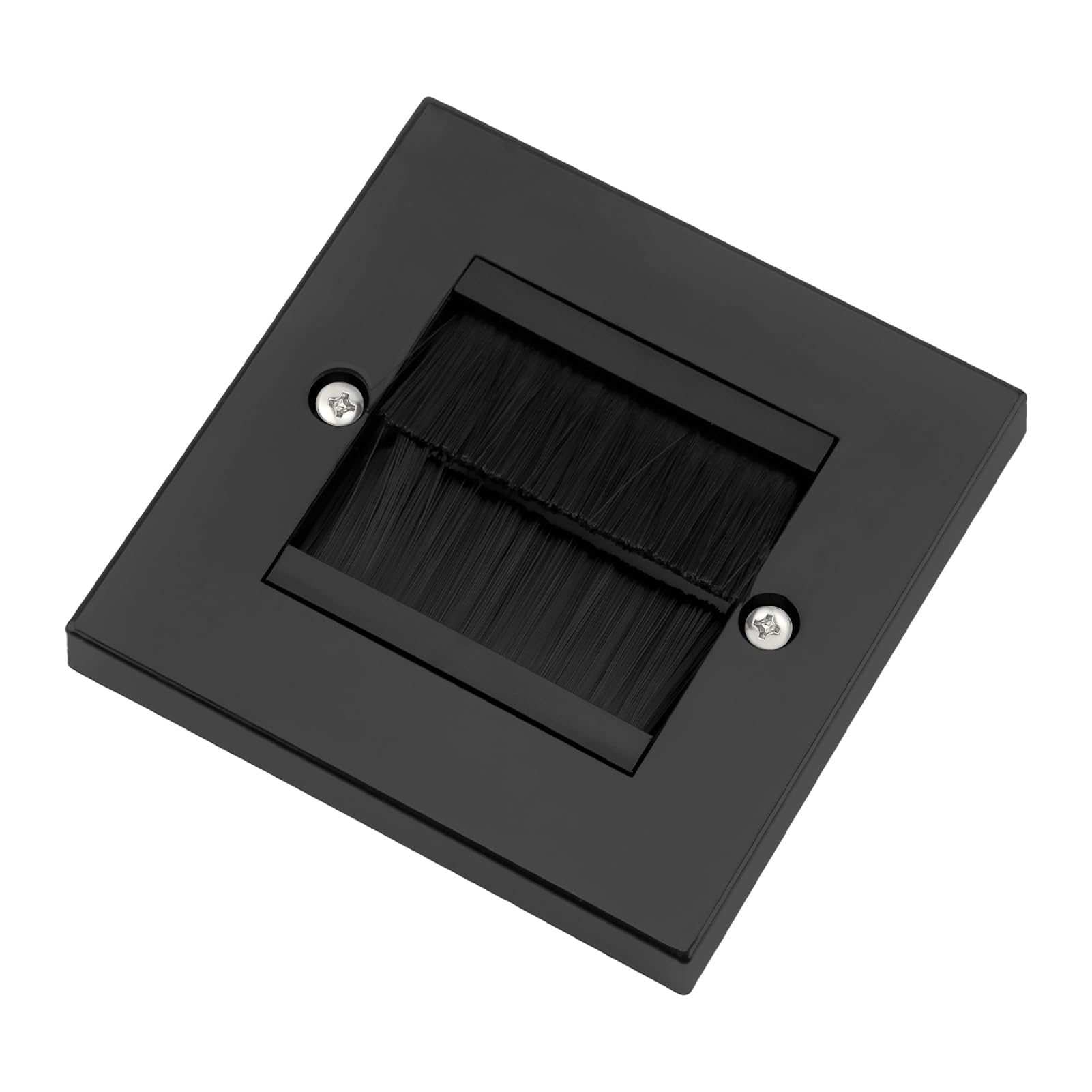 Brush Faceplate Black Cable Brush Outlet Wall Plate Single Gang Tidy Mount Face Plate Cable Pass Through Insert for Wires Cable Entry Hole Cover Wall Mount Panel