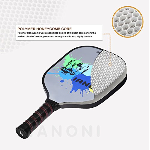 Graphite Composite Pickleball Paddle-IANONI Pickleball Paddle with Graphite Face & Polymer Honeycomb Core For Indoor&Outdoor Pickleball Games,Played By Men/Women,24-Hour Customer Support