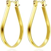 18K Gold Plated Classic Curved Design Earrings For Women, Jewelry Gifts For Womens