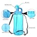 GTI 1.5L Large Capacity Sports Water Bottle, BPA Free 1.5 Liter 50 oz Wide Mouth Portable Big Plastic Bottle Leak Proof Space Cup Travel Mugs with Scale Straw Strap