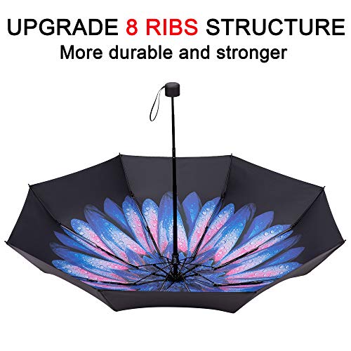 Goothdurs Travel Mini Umbrella - Compact Small Sun & Rain Windproof Umbrellas for Women Men with 95% Anti-UV Portable Lightweight Outdoor Parasol - Thumbnail 2