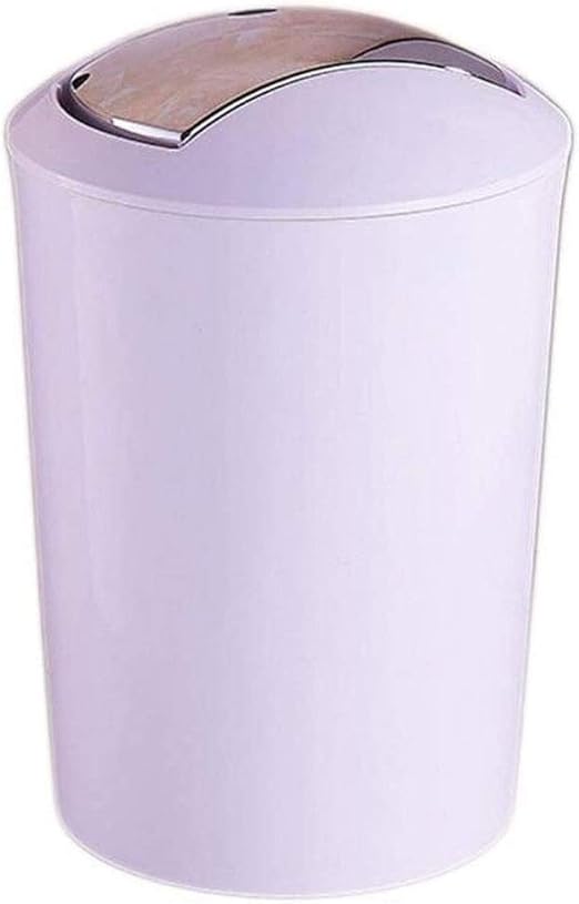 Bote de basura con tapa de basura de plástico puede cilíndrico de