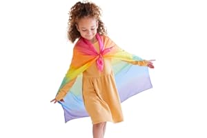 Sarah's Silks Enchanted Playsilk | 100% Silk Sensory Toys for Toddlers | Square Scarves, Montessori and Waldorf Toys for Pretend Play - Rainbow