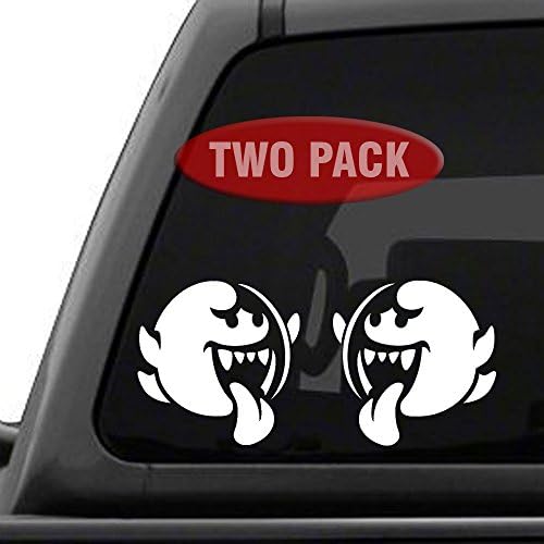 Signage Cafe Boo Tongue Super Mario Brothers - Two Pack - Vinyl Decals for car, Truck, JDM, Laptop