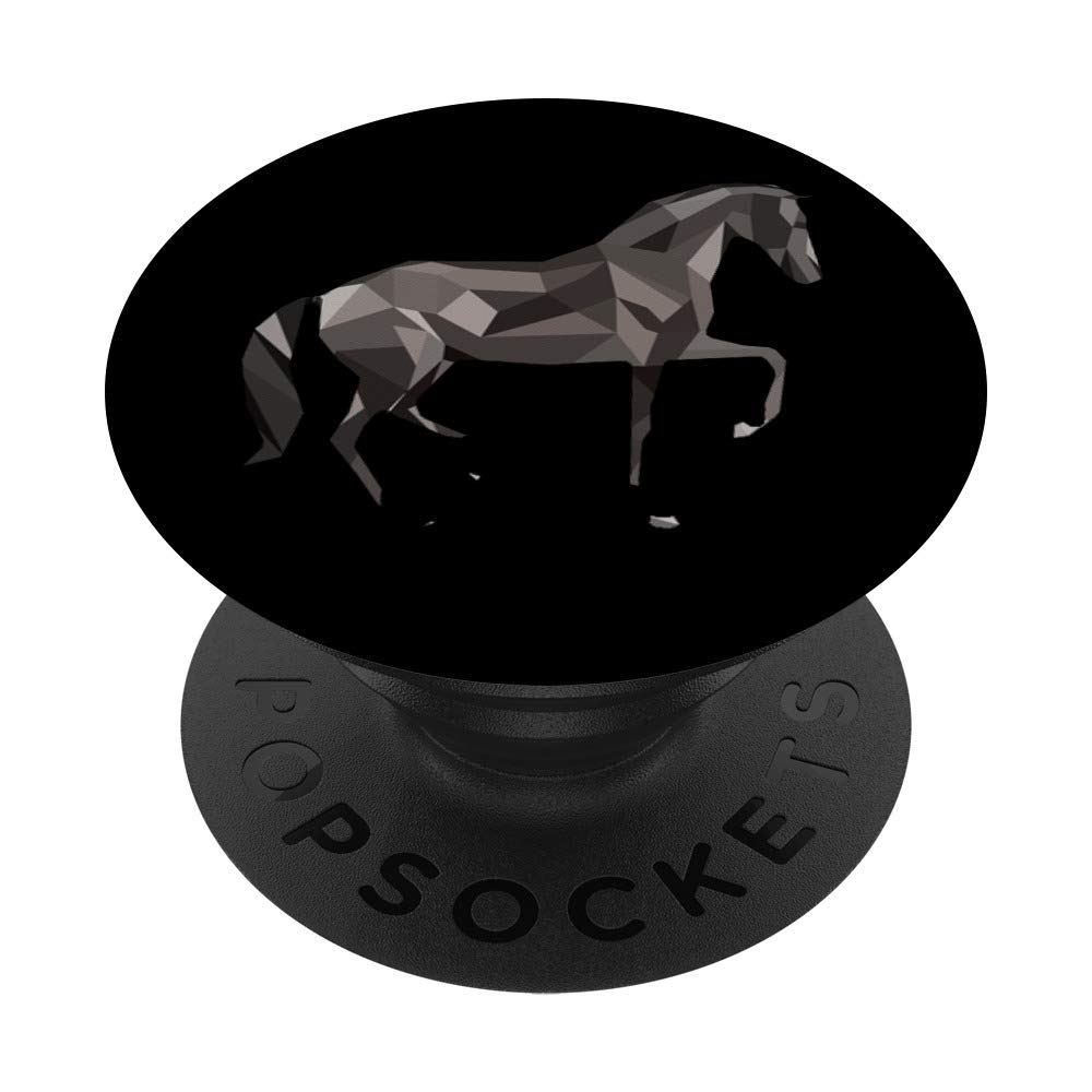 Horse Black Graphic Pattern Cool Horses Lover Pretty Cute PopSockets PopGrip: Swappable Grip for Phones & Tablets