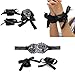 Miswilsi Couples Games Flirt Tools Soft Black Adults Toys Lace Bracelets Eye Mask and Handcuffs Lace Handcuffs Blindfolded Mask