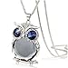 JML Axmerdal Grey Ruiting Fashion Women's Owl Crystal Jewelry Pendant Silver Chain Long Necklace Sweater Chain