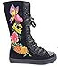 Hearts Butterflies Tattoo Girls Knee High Sneaker Boots Pink or Black