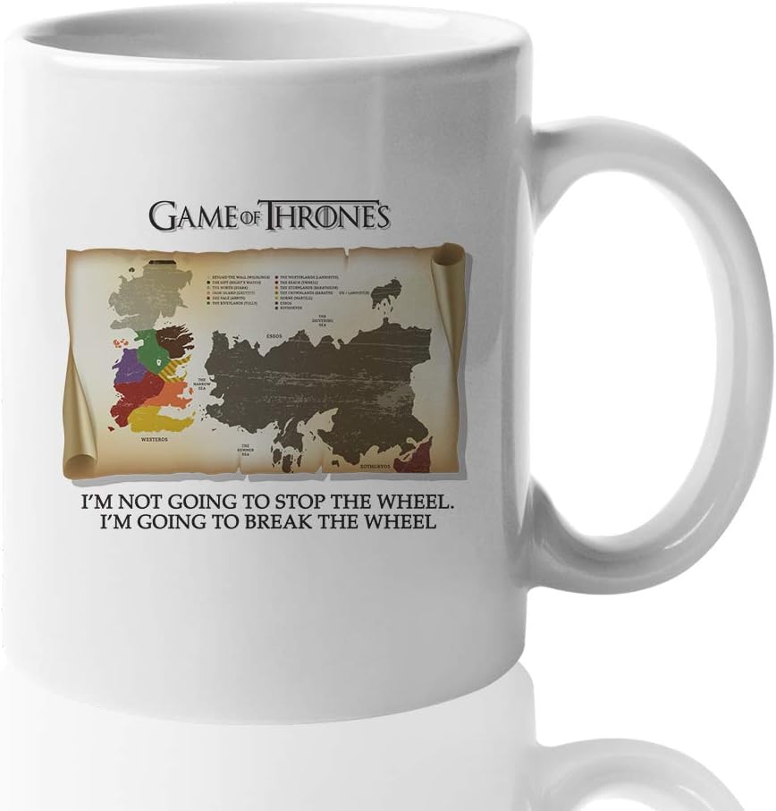 Amazon Com Game Of Thrones Coffee Mug The Wheel Tankard Medieval Fantasy Dungeons And Dragons Elixir Of Life Valyrian Jon Snow Tv Series Fans 11 Oz Kitchen Dining
