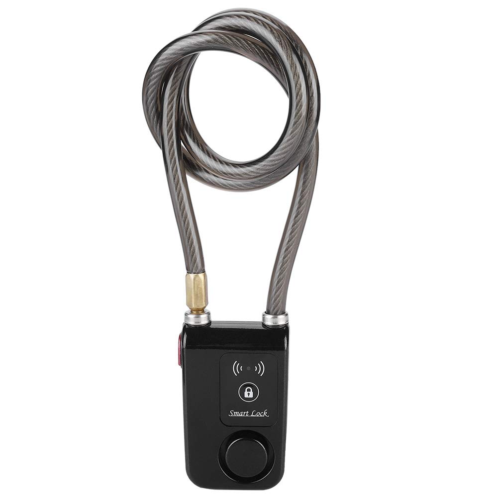Security Bike Lock, Combination Bike Locks Cable Lock Secure Smart Keyless Anti-Theft Bluetooth Bike Cable Lock, 80cm Lock Cable Waterproof 110dB Wire Rope Alarm Bicycle Lock