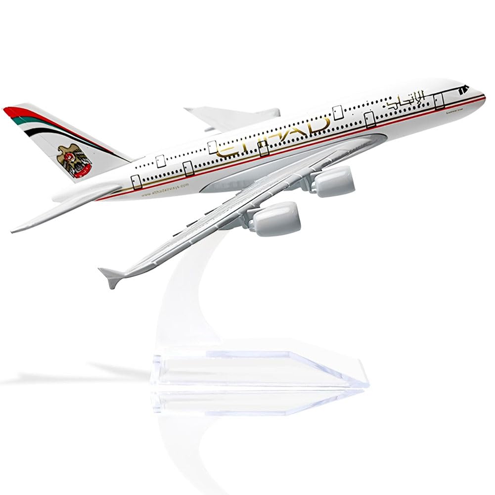 ZPSOSPZ Model Airplane A380 Model Plane 1/400 16cm Diecast Planes Alloy Metal Airbus Aircraft Toy for Collection Display with Stand Gifts for Children Aviation Enthusiast Table Decoration (C)