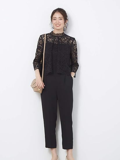 Amazon ルージュ ヴィフ ラクレ Rouge Vif La Cle パンツ オケージョン マザーニーズ レースコンビオールインワン レディース ブラック 38 M ロングパンツ 通販