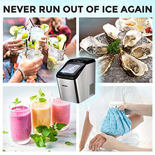 Mueller Nugget Ice Maker Machine, Quietest HeavyDuty Countertop Ice