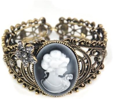 Fashion Jewlery Women's Bracelet Cameo Vintage Retro Bronze Queen Cameo Cuff