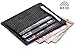 MEKU RFID Blocking Slim Leather Credit Card Holder Business Card Case Minimalist Wallet with Cash Clip Black