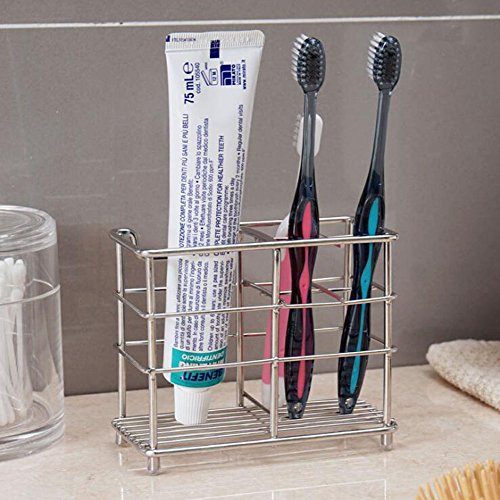 Wekity Toothbrush Holder Stainless Steel Bathroom Organizer Accessories Set -Toothbrush, Toothpaste and Razor Holder Stand with 4 Toothbrush Slots and 1 Toothpaste Slot (1) - Thumbnail 4