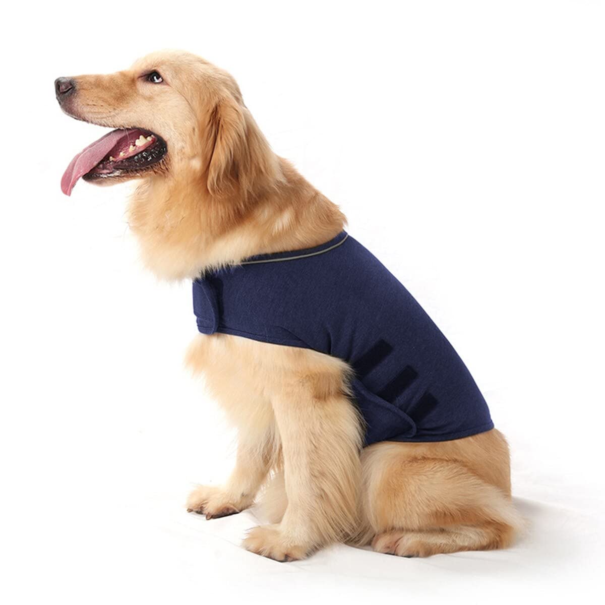 My Furry Friend Dog Anxiety Relief Jacket Coat | Comfortable Calming Wrap | Dogs Puppies Afraid of Fireworks Rain Thunderstorm | New Year's Eve & Bonfire Night Calming Aid | (X-Small, Navy Blue)