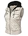 BIADANI Women Faux Leather Hoodie Moto Vest