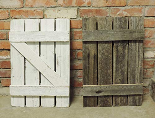 Rustic Window Shutters (2) 14.5" wide X 21.75" tall for 37.5" X 21.75" Window Pane Mirror (window mirror sold separately)