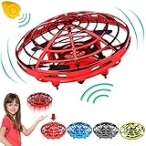 Light Up Flying Toys, Mini Drone Helicopter Glow In The Dark Party Favor Supplies for Kid Adult, 360 Rotating Hand Operated Drone LED Lights Indoor Outdoor 4th July Party Birthday Gifts