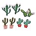 Souarts Mixed Cactus Shaped Embroidered Sew Iron On Applique Patch for DIY Crafts Pack of 4pcs