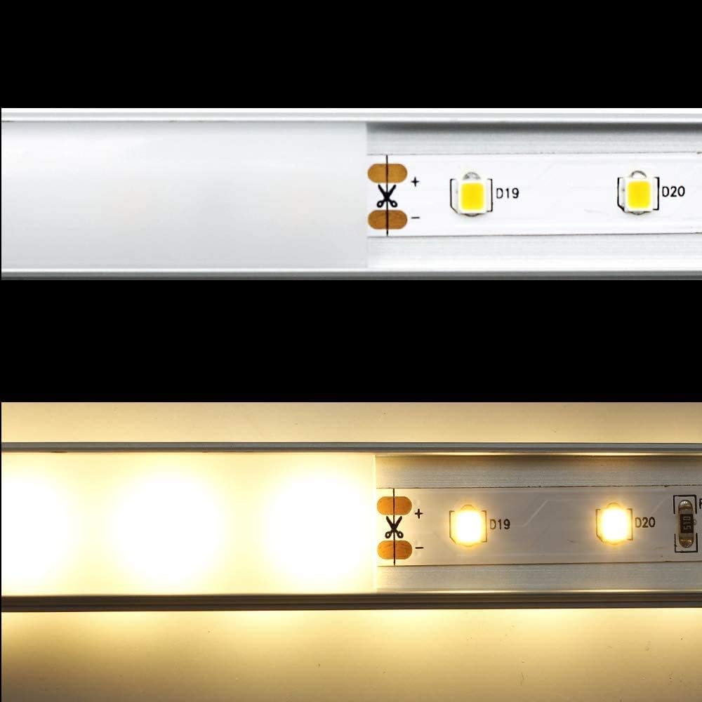 inShareplus 3.3ft/1M, 6 Pack Bendable LED Aluminum Channel System, U Shape, Silver Color, with Milk White Cover - Image 5