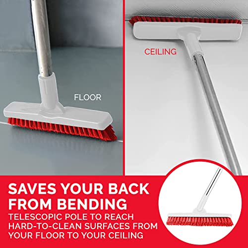 Swivel Grout Brush with Long Handle for Tile Floors Extendable up to