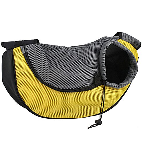 Pet Dog Cat Puppy Zip Travel Tote Shoulder Bag Sling Backpack Carrier (S size/Yellow) - Thumbnail 2