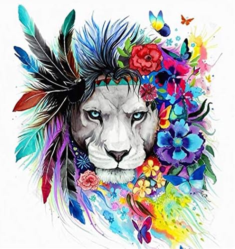 5D Diamond Painting Kits for Adults Full Drill- Diamond Art Kits for Beginners and Students with Adults' Paint-by-Number Kits for Wall Decoration, Gift, Relax (Lion)