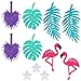 Hawaiian Luau Party Supplies, 4 Strings Tropical Party Garland Banners - Yosemy Hibiscus Flowers Flamingo Summer Pool / Birthday Party Decorations Supplies