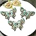 eGlomart Vintage Style Golden Aquamarine Blue Rhinestones Butterfly Brooch Pin #153