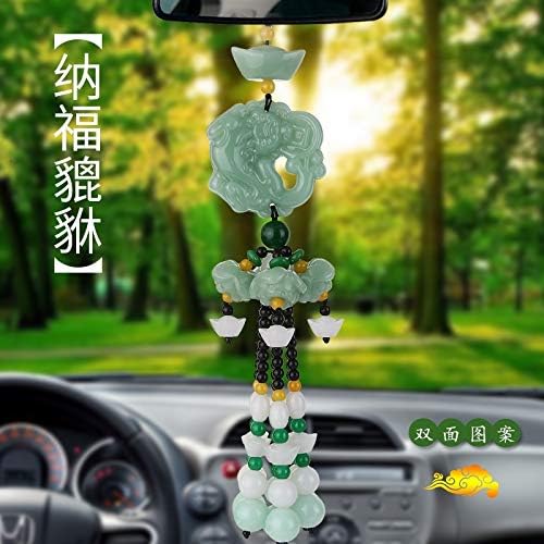 TTKOPT car hanging ornaments jushi talismans rearview mirror charm necklace pendant ([hannaford] ingot brave green
