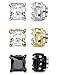 ORAZIO 3 Pairs Stainless Steel Magnetic Stud Earrings for Womens Mens Non Piercing Cubic Zirconia 6mm