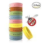 Mosquito Repellent Bracelet,Sumpol 10pcs Insect & Bug Repellent Bands, 100% Natural,Deet-Free & Non-Toxic,Bug Repellent Wristbands for Kids & Adults