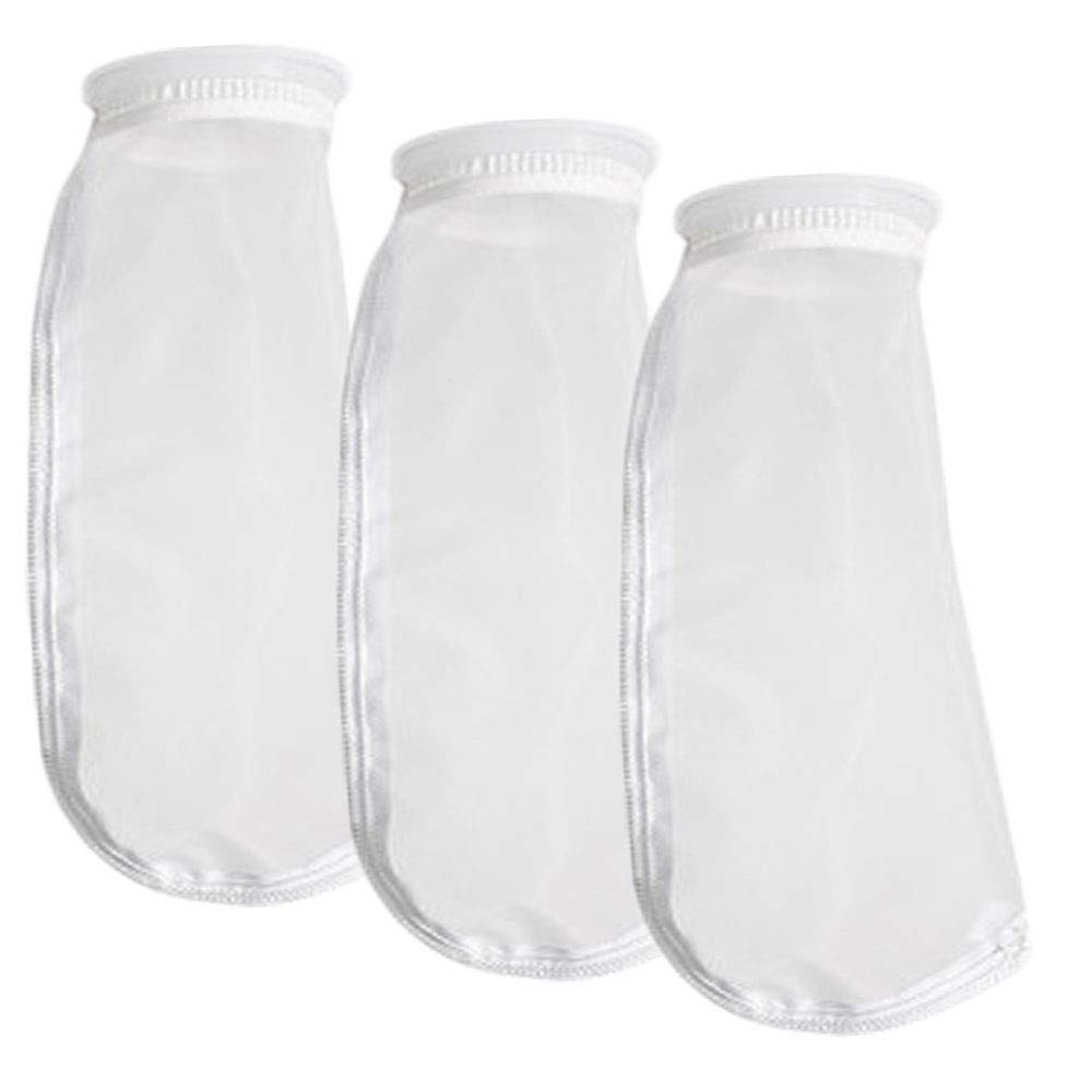 HRTFILTERS Nylon Mesh Monofilament Filter Socks Bag 50 Micron - 500 Micron 4 Inch Ring by 14 Inch Long Aquarium Sump Water Filter Bags - 3 Pack (500 Micron 4" x 14")