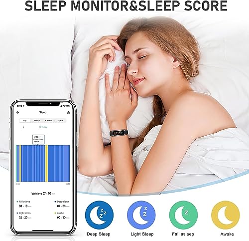 Fitness Tracker with Heart Rate Monitor, Step Counter, Sleep Monitor Calorie Tracking, Activity Tracker with 1.1" AMOLED Touch Color Screen, Waterproof Step Tracker for Android iPhon Women Men, Black