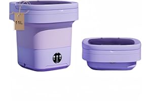 GRINCHAT Portable washing machine,Mini Washer,11L upgraded large capacity foldable Washer.Deep cleaning of underwear, baby clothes and other small clothes.Suitable for apartments, dormitories, hotels.(Purple)