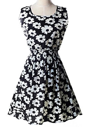 เดรสสายเดี่ยว line prints chiffon short B01D1TUPZG
