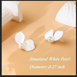 Trinckle White Pearl Stud Earrings for
