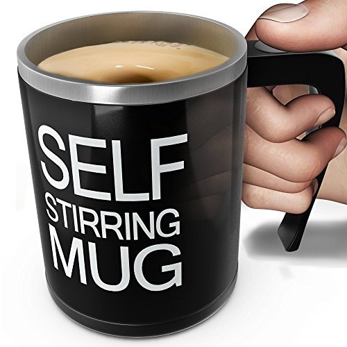 OliaDesign Self Stirring Coffee Mug, Black