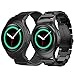 CAGOS Gear S2 Bands Sets Men, 20mm 2 Pack Metal Band+Mesh Loop Bracelet Strap for Gear S2 Sport Smart Watch SM-R720/R730 (Metal+Mesh Black XLarge)
