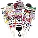 76pcs Birthday Party Photo Booth Props Kits DIY Mask Mustache On Stick Decoration Decor Kids Children Women Fun Party Game
