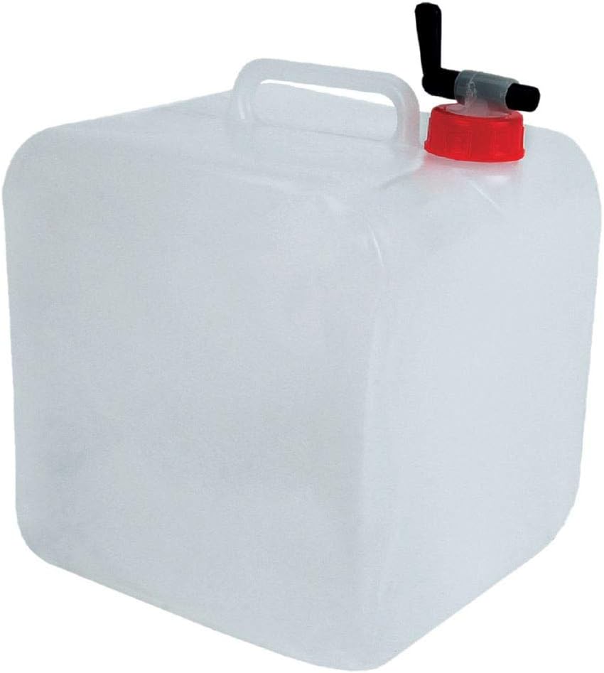 MP Essential 15L Foldable Camping Caravan Portable Travel Water Carrier Container, Transparent