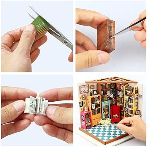 Rolife DIY Dollhouse Wooden Craft Kits Women Toy Adults Teens Handmade Model Assemble Work, Book Store, Sam's Study - Image 5