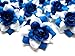 (24) Silk Two-tone Blue Roses Flower Head - 1.75