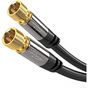KabelDirekt Digital Coaxial Audio Video Cable (3 feet) Satellite Cable Connectors - Coax Male F Connector Pin - Coax Cables for Satellite Television - Pro Series