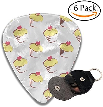 Cupcake Pattern 351 Shape Classic Guitar Picks Ideal For Your Electric,Acoustic,Mandolin,Bass,Ukulele,Guitar (3 Gauges:0.46mm,0.71mm,0.96mm) 6-Pack