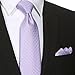 KissTies Lavender Wedding Ties Set Necktie + Pocket Square + Gift Box