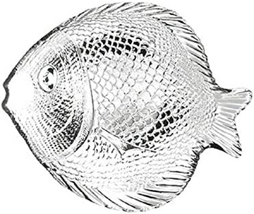 The Christmas Boutique Large Fish Plate Textured Glass Platter Dinner Plate 1-14.5"